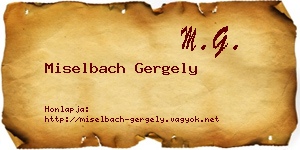 Miselbach Gergely névjegykártya